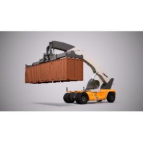 Liebherr Reachstacker and 40ft Container 3D model